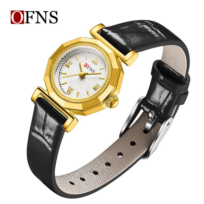 Ofns Women's Vintage Roman Numeral Quartz Watch Fashion Retro Dial, Waterproof, Small Casual Everyday Wristwatch for Ladies