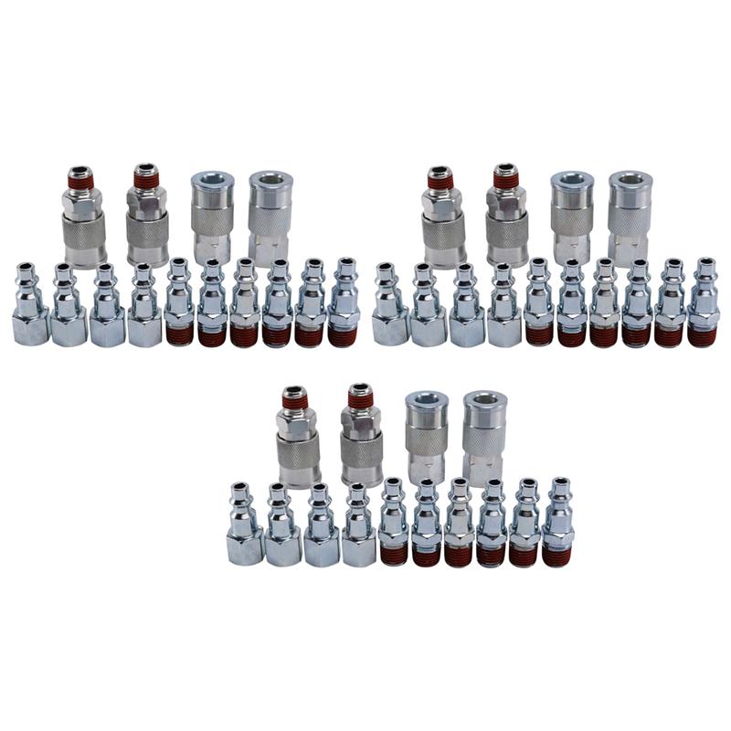 42 Stück 1/4 Zoll NPT Schnellkupplungs-Luftkuppler und Stecker-Set für Kompressor-Zubehör-Fittings-B61B
