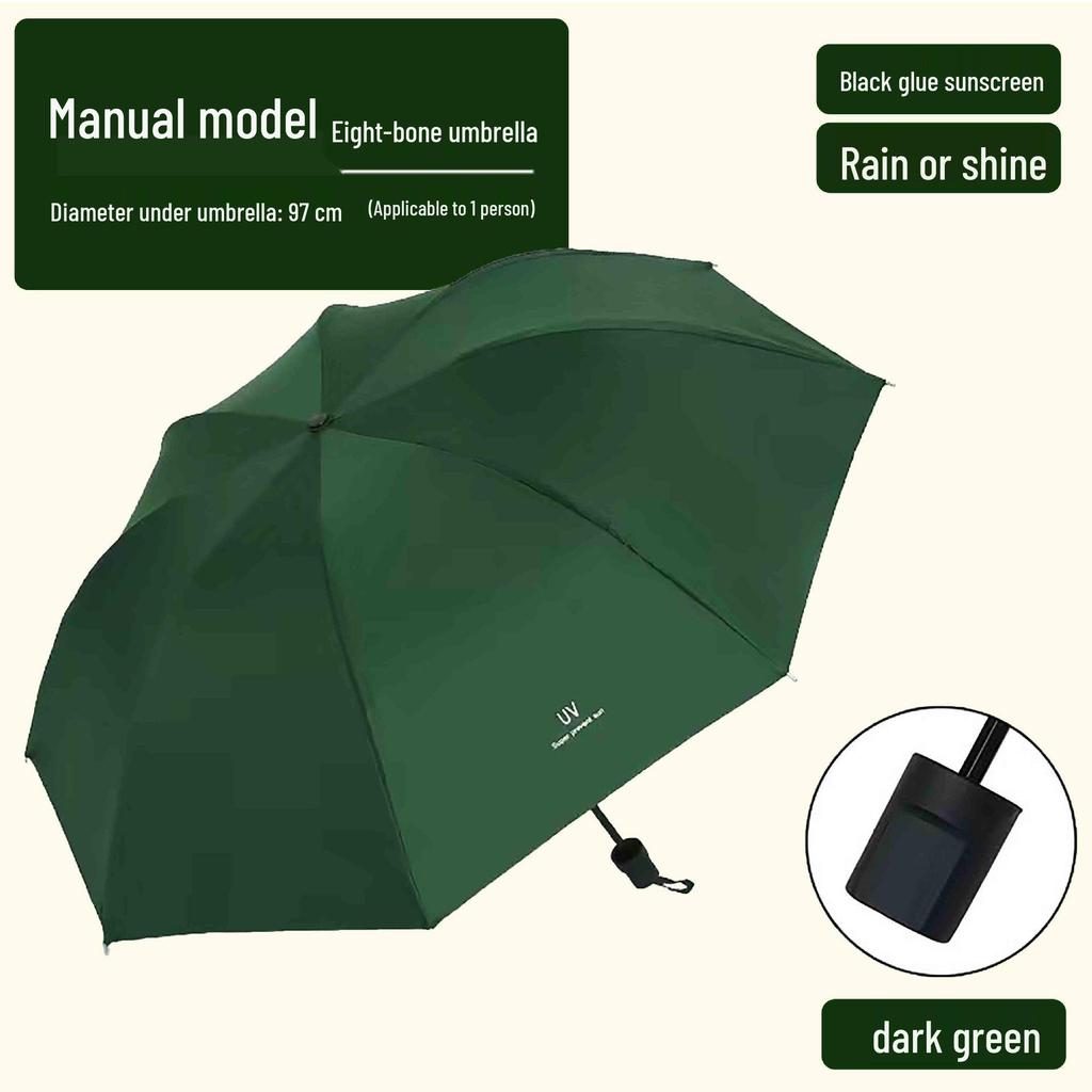 UV Protection Sun & Rain Foldable Umbrella with Black Coating for Students