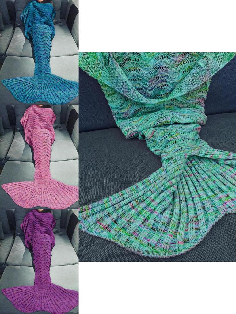 Fairy Tail Wool Mermaid Blanket With Heart Pattern For Cozy Home Decor