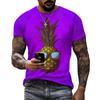 Hip Hop Pineapple Print T Shirt for Men Cool Graphic Streetwear Short Sleeve T Shirts Harajuku Trend Plus Size Breathable Tees
