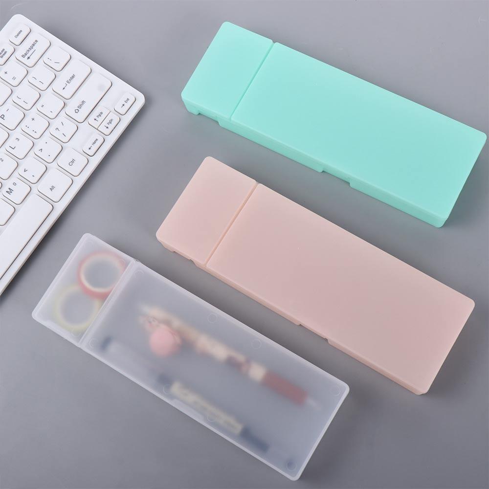 

PP Material for Students Kids Gift Storage Box School Office Supplies Pencil Cases Stationery Case S рожевий