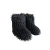 Fashion New Winter Fur Onepiece Raccoon Fur Female Snow Boots Fur Shoes Outdoor Mid Leg Boots