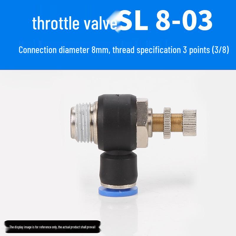 Trachea Connector PC8-02 Male Thread Quick Elbow Insert Pneumatic Throttle Valve