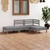 Day and Night - Day and Night Garden Furniture Set 4 Pieces Solid Gray Pine Wood