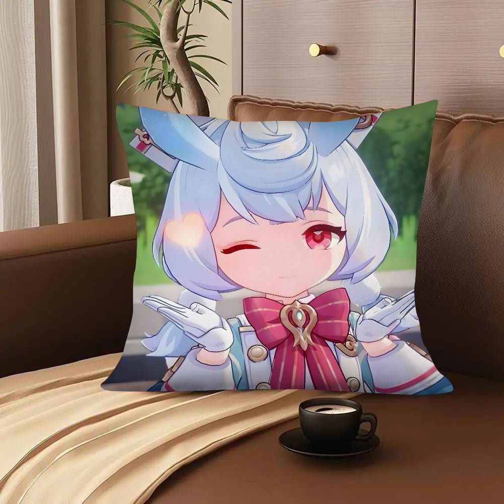 1pc Cartoon Anime Game Genshin Impact Sigewinne Pillow Case Fashion Square Pillowcase Bedroom Sofa Room Ins Decoration Leisure