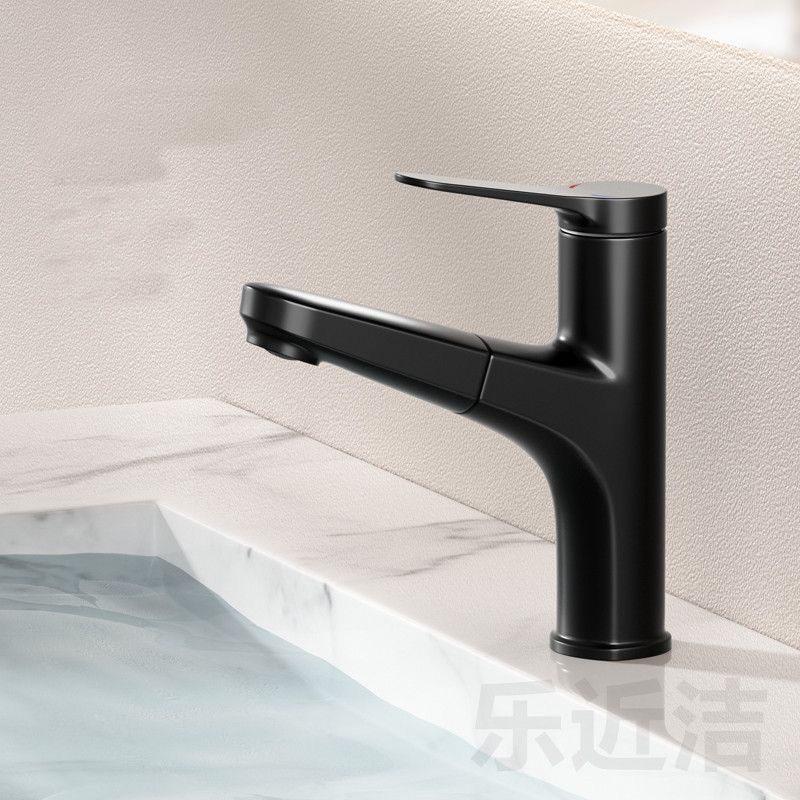 Pull Out Bathroom Washbasin Faucet Brass Sink Tap Flexible Hot and Cold Water Mixer Faucet Deck Mounted Bathroom Accessories