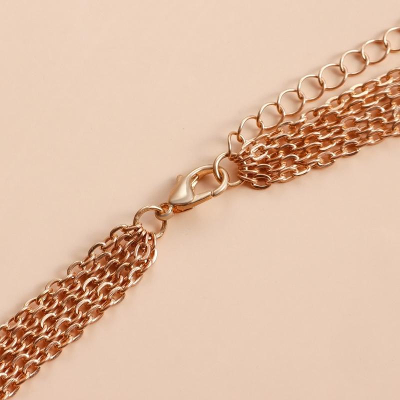 Layered Tassels Crossed Body Jewelry Gold Chest Chain For Women Music Festivals Nightclub Outings Bikini Accessories