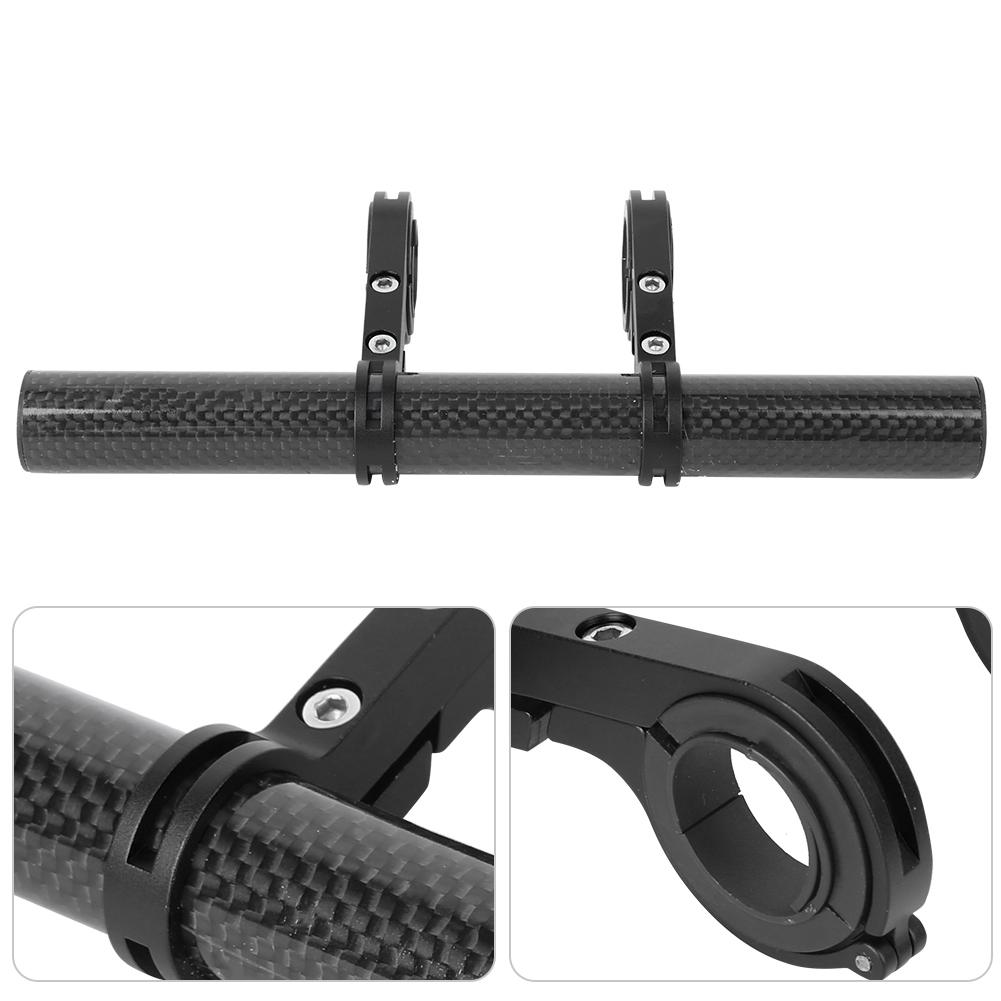 Bike Multifunction Extension Bracket Code Table Light Support Flashlight Stand Carbon Grain Double Clampblack