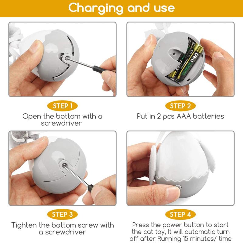 Interactive Cat Motion Toy Pet Smart Electronic Tumbler Ball Cat Toy