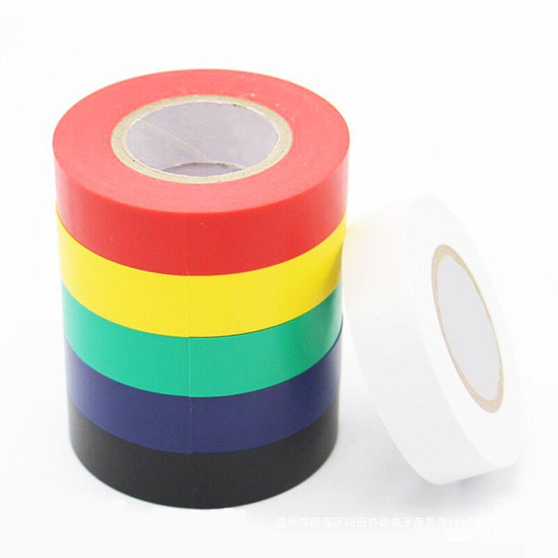 10 Rolls Waterproof Flame Retardant Electrician's Insulating Cloth Tape - High Viscosity, Colored, Large Roll