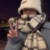 New Korean version of the atmosphere soft waxy plaid scarf women's winter casual versatile retro warm thickened student scarf