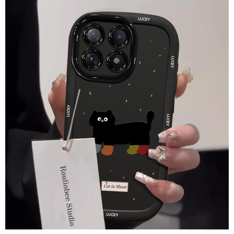 Splashing Ink Cat for Apple 15 Mobile Phone Case New for IPhone14promax Puff 13 Female 16/8p Cartoon