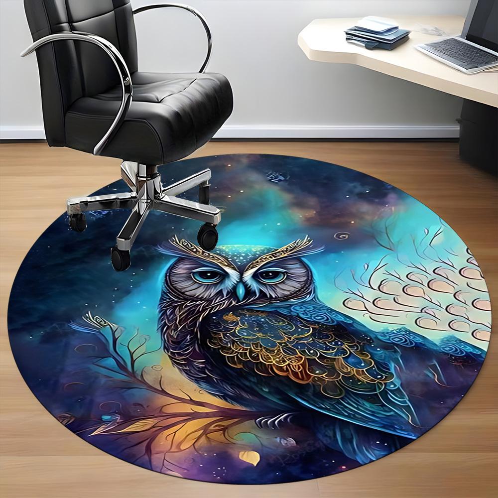 1pc Fantasy Owl Artwork Chair Carpet for Office, Non-slip, Soft and Durable Office Rug for  Decoration, Perfect for Office yy251229180