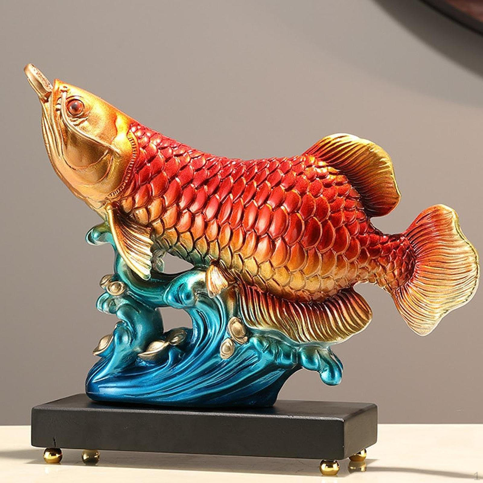 

Статуя рыбы Арована, скульптура животного, художественные промыслы, коллекционное настольное украшение, современное для синий