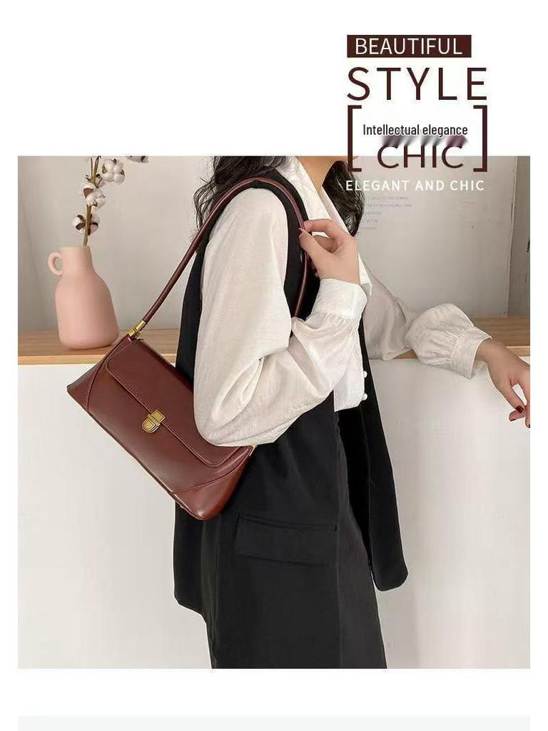 Women's Fashion Versatile French Underarm Bag - High-End, Simple, Niche Design, Hand-Held, Single Shoulder Handbag.