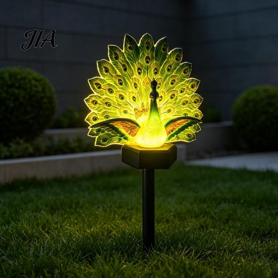 Unique Mother's Day Gift Solar Peacock Garden Statue, Outdoor Lighted Sculpture, Waterproof Powered Yard Decor LED Light for Patio Lawn Pathway
