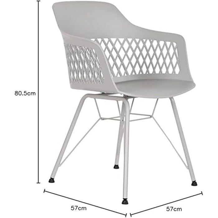 Chaise De Salle À Manger - DKD Home Decor - Standard - Polypropylène - Métal - Gris