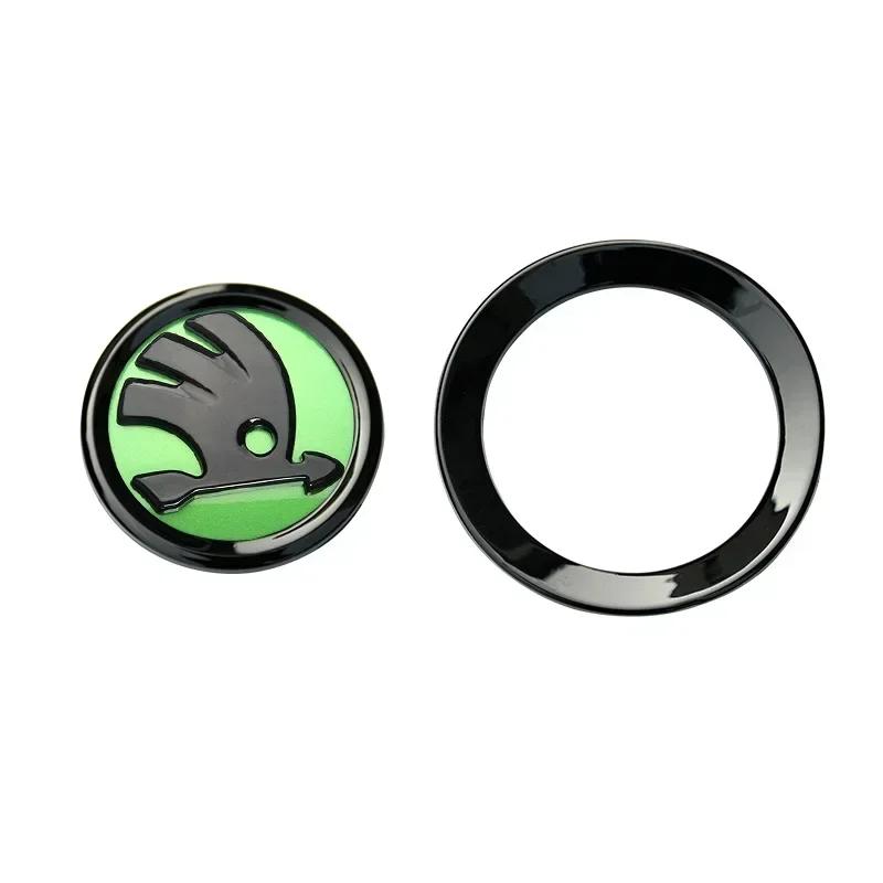 Car Steering Wheel Black Emblem for Skoda Superb RS Fabia Kodiaq Karoq Octavia A5 A7 Yeti Rapid Decorative Stickers Accessories xkzm13