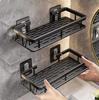 Suction Cup Bathroom Rack Bathroom Shelf Toilet Space Aluminum No Drill Hanging Rack Bathroom Organizer Hang On the Wall