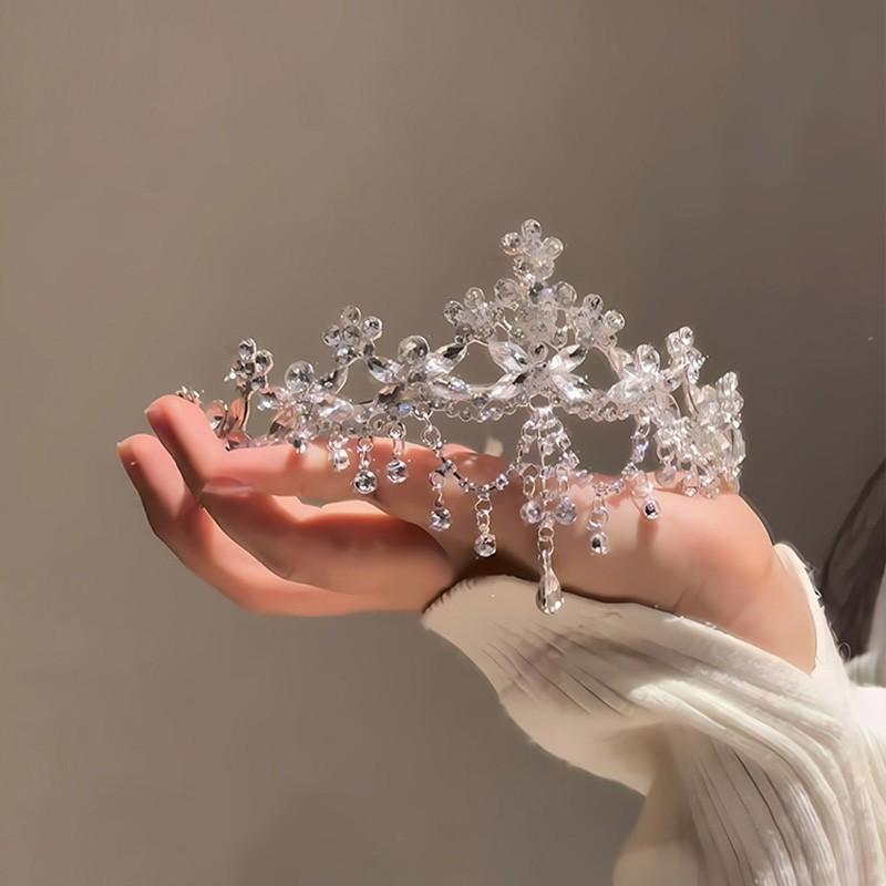 

Европейская и американская корона с полными бриллиантами, барочное изысканное украшение для головы с водяными бриллиантами, головной убор принцессы на день рождения, головной убор невесты