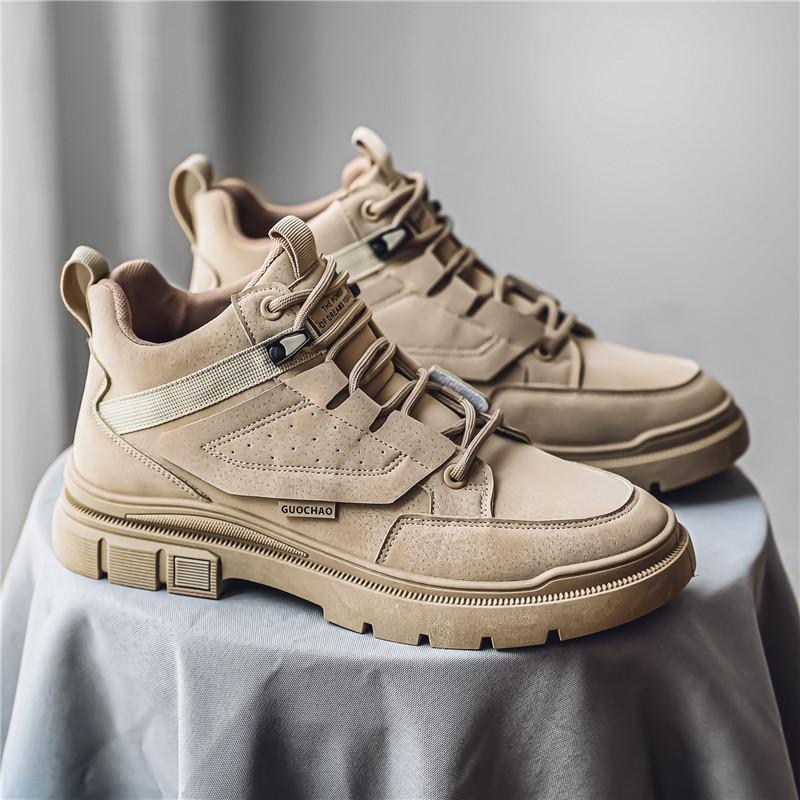 

Мужская обувь ботинки Мартин осень новые уличные для отдыха средней и высокой посадки модная обувь мужская платформа ретро модная обувь 44 абрикосовый