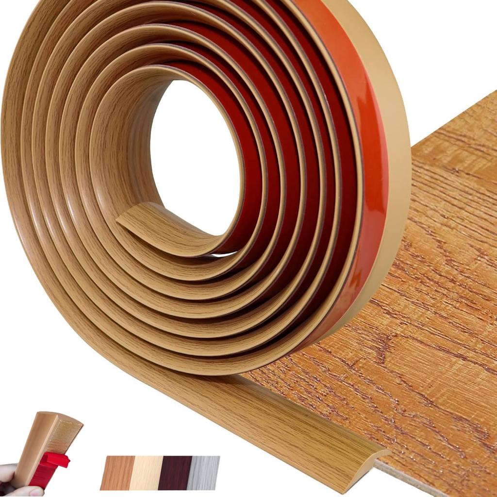 1PC 1mx3.5cm Self Adhesive Wood Grain PVC Strip Easy Install Floor Transition Sealing for Home Decoration Edge Trim Strip Home A