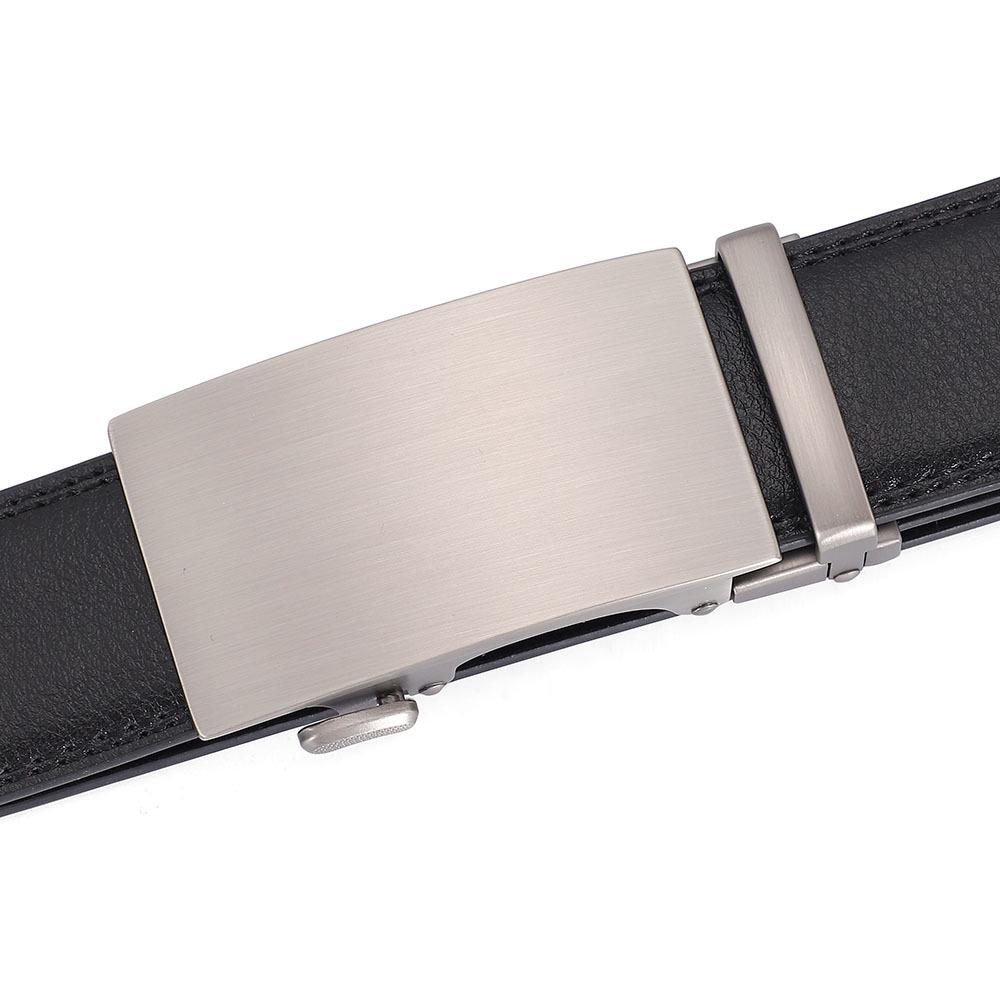 Men's Genuine Leather Automatic Buckle Belt - Cowhide Casual Waist Belt for Pants