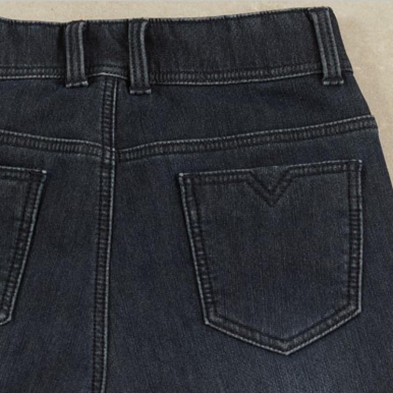 Bang Bang Women S Boa Fur Lycra Bonded Denim Navy