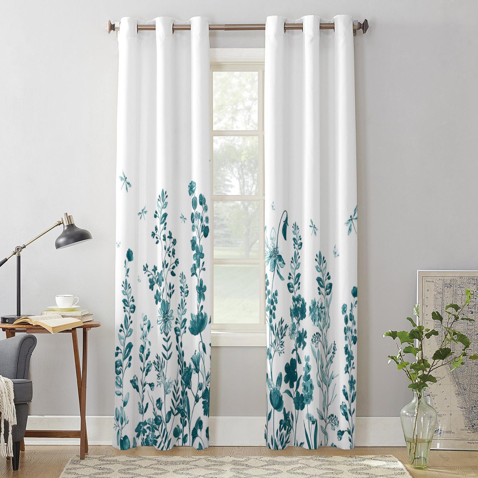 Цветочные листья стрекоза шторы для спальни гостиная оконные шторы жалюзи кухня домашний — фото 5