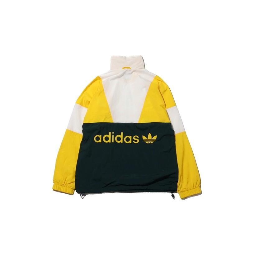 adidas Originals Colorblock Logo Half-Zip Sports Jacket for Men, Yellow L