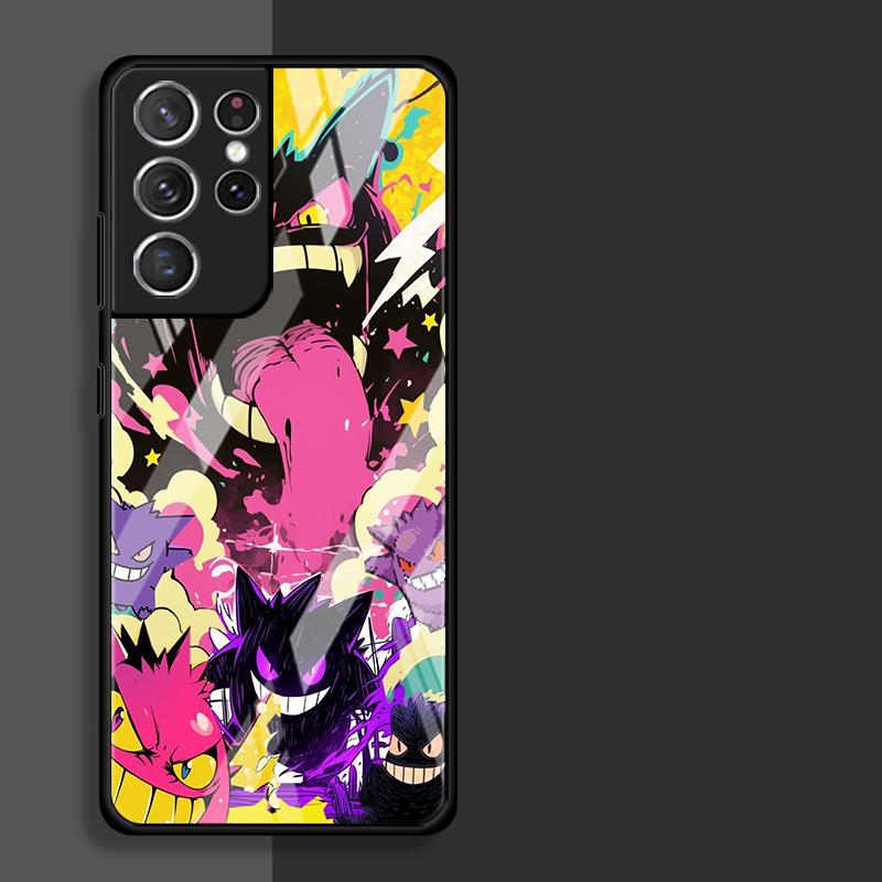 

Hot Pokemon Gengar Luxury Phone Cover Glass Case for Samsung Galaxy S26 S25 Ultra S24 S23+ S20 FE S23 Plus S25+ S21 S24+ S22 Galaxy S26
