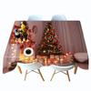 Tablecloth Golden Christmas Tree Socks And Elk Pattern Rectangular And Round Table Cloth Thicken Cotton Cover Towel