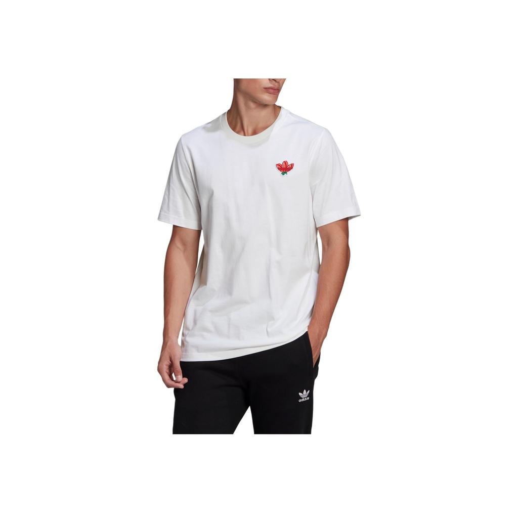 Adidas Originals Fruit Badge Tee Casual Sports Round Neck Short Sleeve Men Tops White GN3133