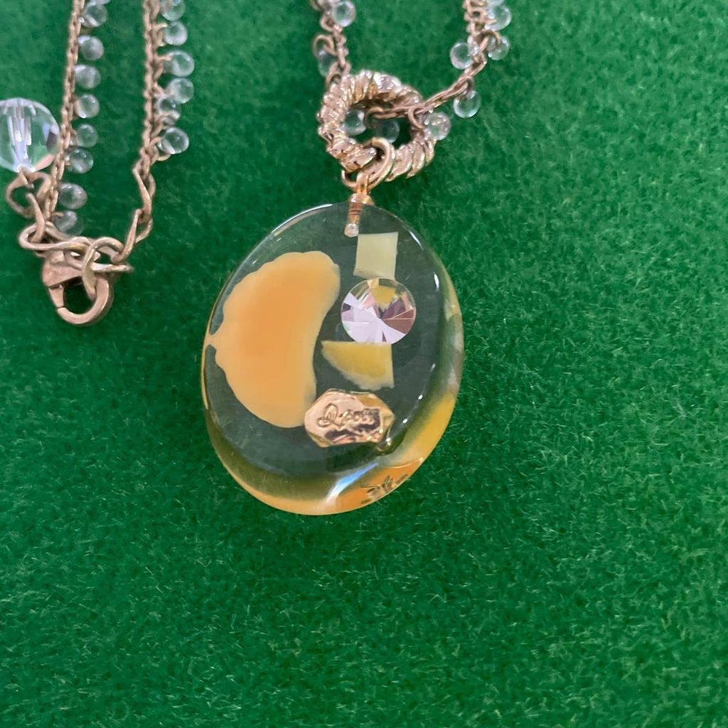 Used Q-pot. Q-pot tangerine jelly necklace pendant accessory charm rare out of print