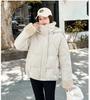 Tjock Varm Jacka med Avtagbar Huva och Kort Pälskrage