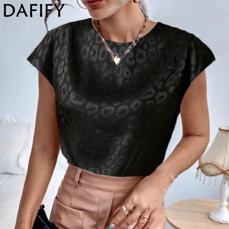 

Европейские и американские женские топы, летние леопардовые жаккардовые рубашки, повседневные топы, рубашки с короткими рукавами