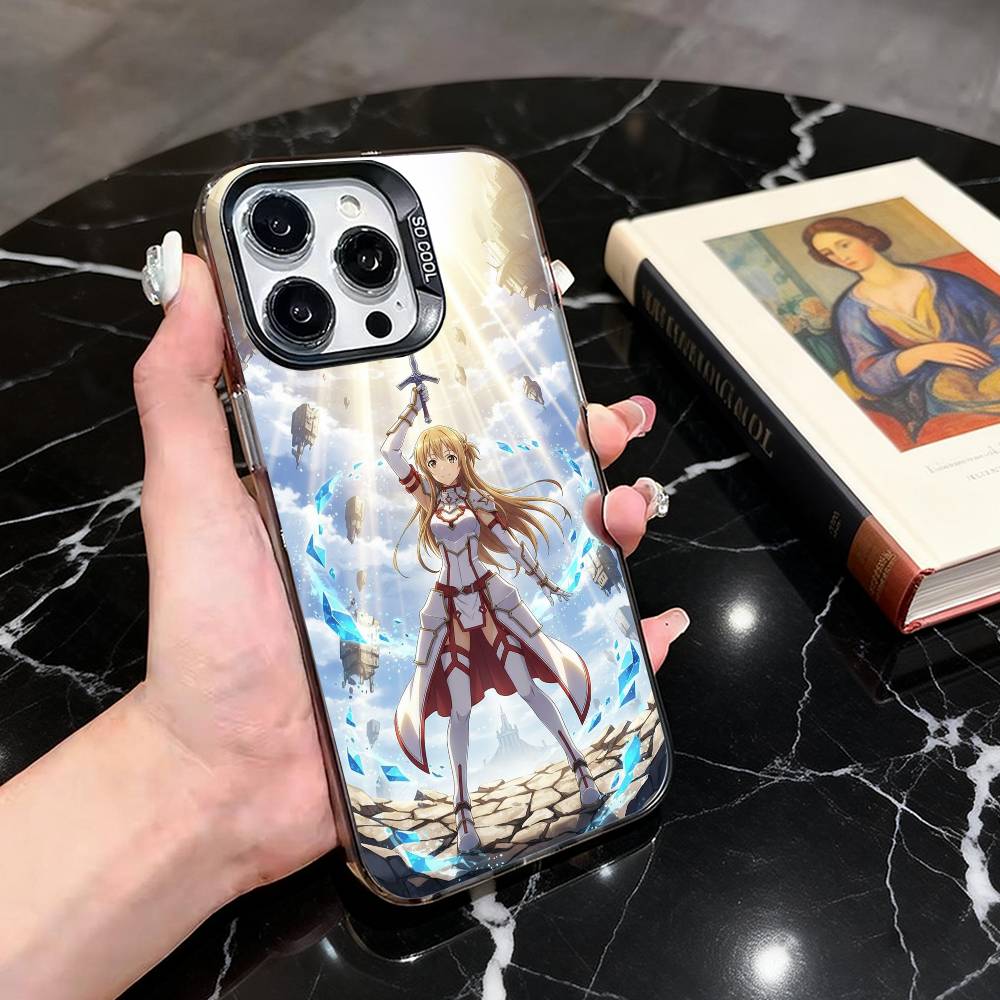 Sword Art Online A-Asuna Y-Yuuki-es Phone Case For iPhone 17,16,15,14,13,12,11 Plus,Pro,Colorful Silver Phone Case Funda Cover