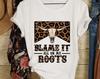 Blame It All On My Roots, Cowboy Tshirt, Cowgirl Tshirt, Rodeo Shirt, Cowhide with Cow Skull, Fun Shirt