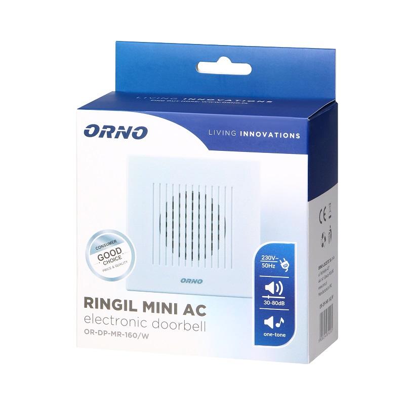 Electronic Bell Single Tone 230V White Ringil Mini - On-160/W