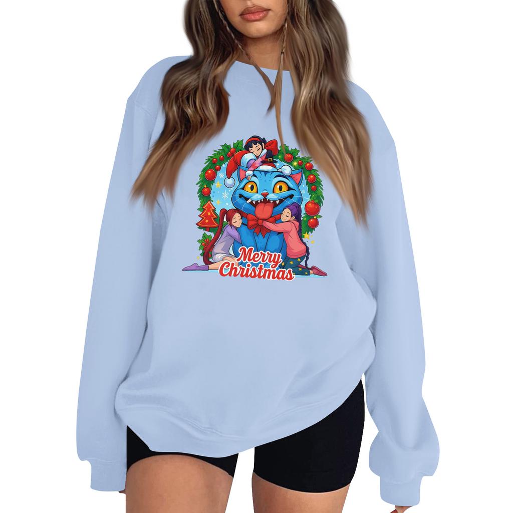 Women's Fashion Long-Sleeve Pullover Sweatshirt With Fun Movie-Themed Print