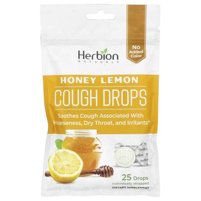 Naturals, Cough Relief Drops, Honey Lemon, 25 Count