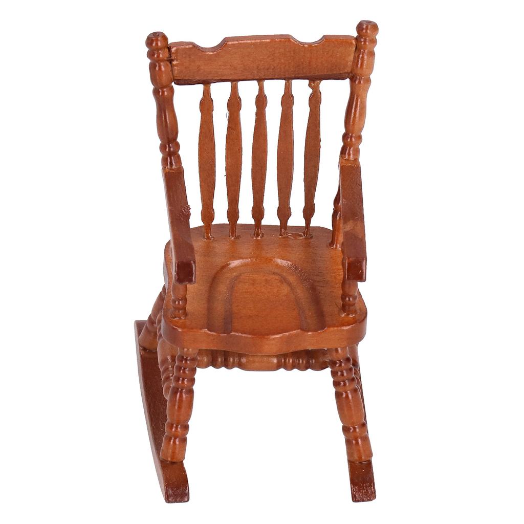 1:12 Miniature Rocking Chair Cute Wood Rocker Furniture Toy Accessories