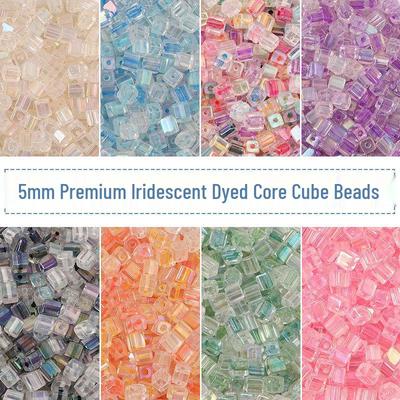 Multicolor Iridescent Glass Beads for DIY Jewelry Making & Accessories