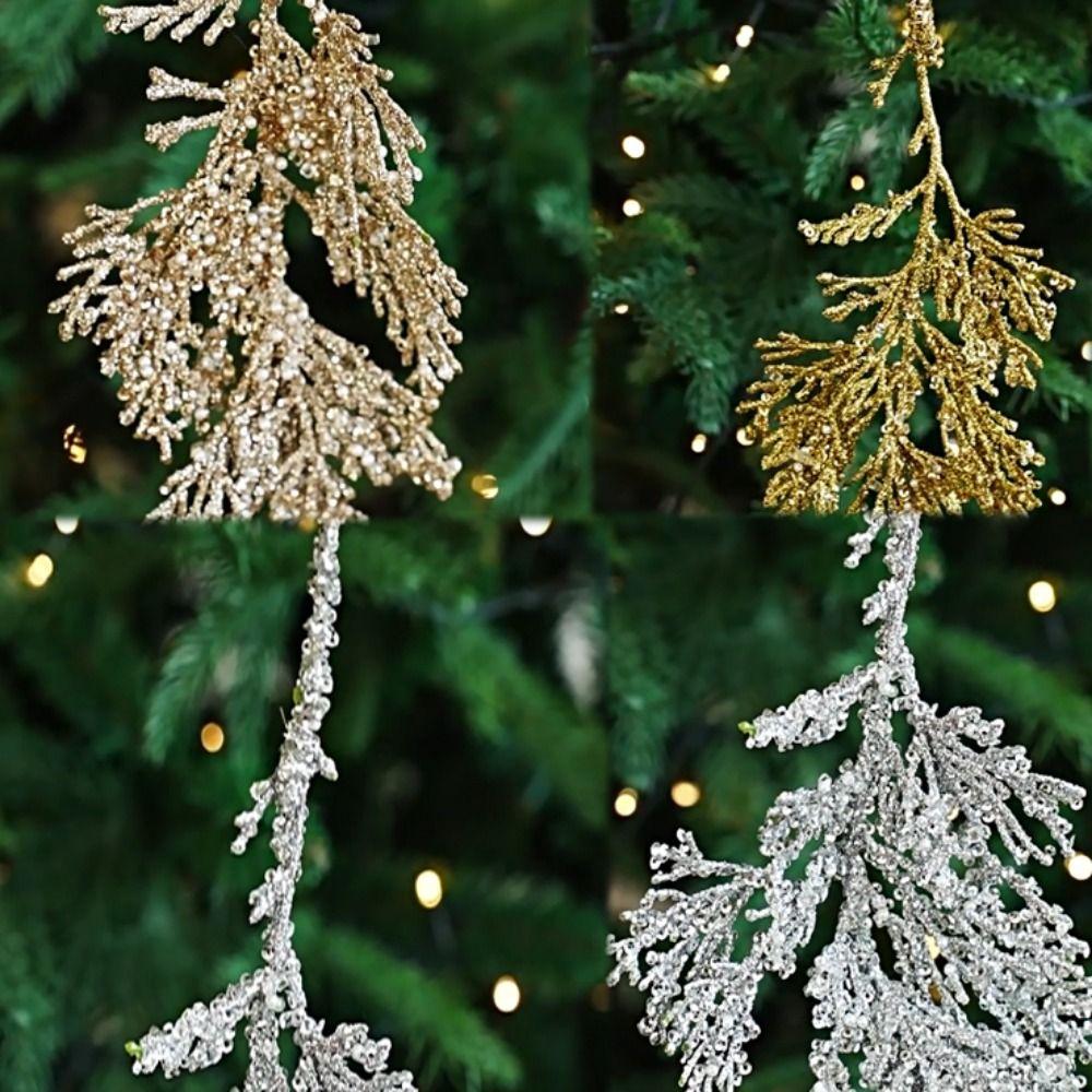 Plastic Cypress Leaves Pendant Simulation Christmas Ornament  Christmas Day