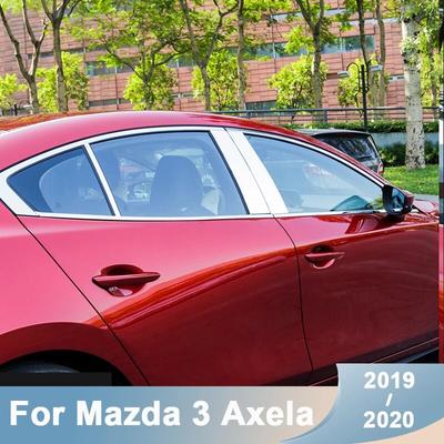 Dla Mazda 3 Axela Stal nierdzewna Pasek ozdobny słupka okna samochodowego Naklejka Akcesoria stylizacja samochodu