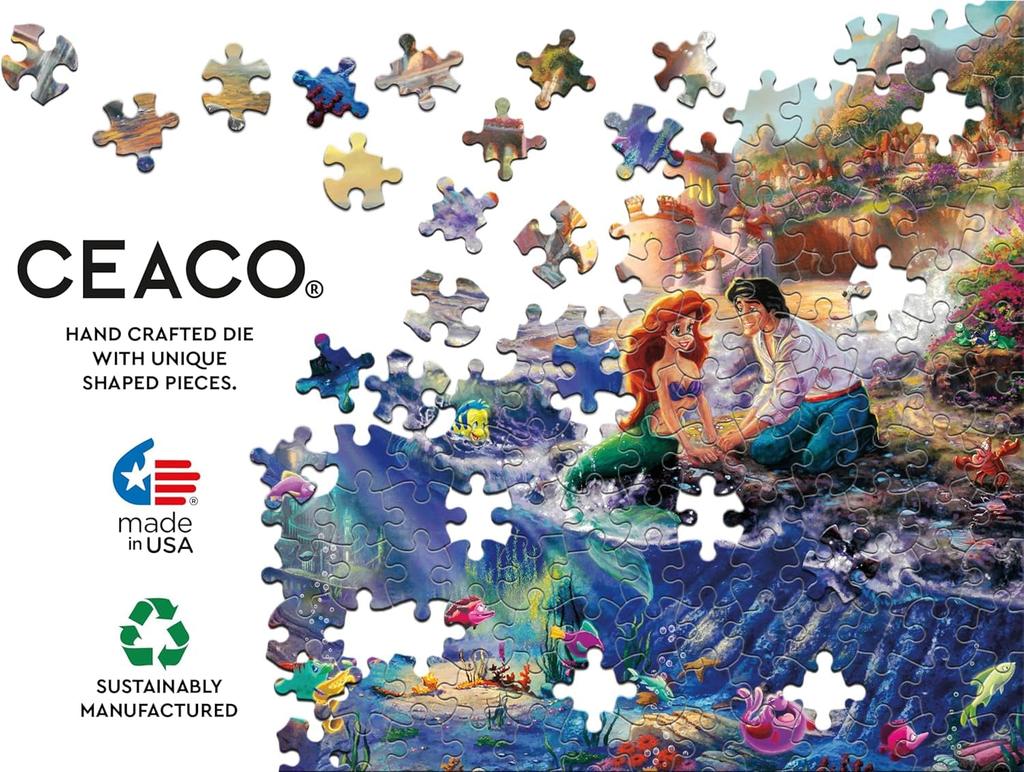Ceaco - Foil Puzzle - Disney - Thomas Kinkade - The Little Mermaid - 500 Piece Jigsaw Puzzle