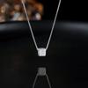 Brushed Cube Sugar Pendant Necklace For Women Minimalist Delicate Layering Chain Small Dainty Student Jewelry