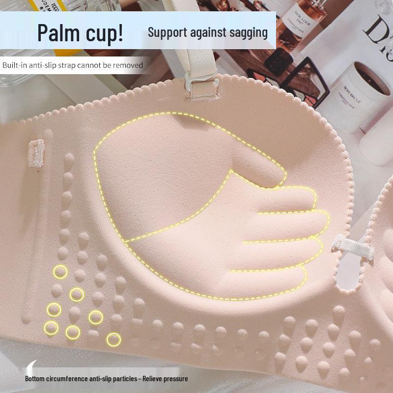 Nahtloser Push-Up-BH für Damen: Verbesserter Halt, Ohne Bügel, Auslaufschutz, Feste Schale, Seitenhalt, Einteiler-Design.
