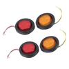 4 Stück 2 Zoll Runde LED Kontrollleuchte Seitenmarkierungsleuchte Rote Gelbe Linse mit Schrumpfschlauch für